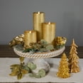 thumbnail image 2 of Northlight LED Brushed Flameless Christmas Pillar Candles - 8" - Gold Finish - Set of 3, 2 of 6