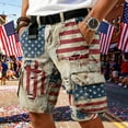 thumbnail image 4 of xfsWaSs 4th of July Shorts for Men Casual Cargo Shorts American Flag Patriotic Print Summer Stretch Lightweight Outdoor Hiking Cargo Shorts Versatile Shorts, 4 of 5