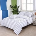thumbnail image 2 of LANPEI White Plaid Comforter Set Buffalo Plaid Summer Quilt 100% Cotton Fabric Grid Checkered Duvet Insert Soft Microfiber Filled Lightweight Reversible Black White Geometric Comforter Set 3Pcs, King, 2 of 7