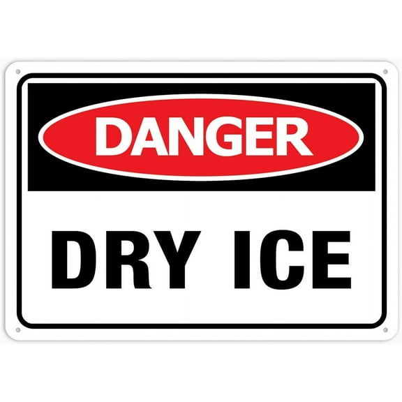Danger Dry Ice 12X8 Inch Aluminum Uv Ink Printed For House And Business