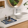 thumbnail image 5 of Uxcell Plastic Serving Tray with Golden Handle, 12" x 3.9" Modern Rectangular Decorative Tray, White, 5 of 6