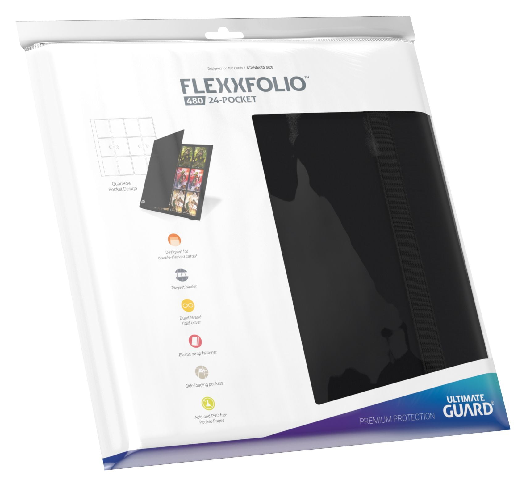 Ultimate Guard QuadRow 12-Pocket FlexXFolio Card Binder, Black