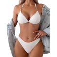 thumbnail image 3 of Top-kevin Women's Triangle Bikini Set Cheeky High Cut Sexy Two Piece Swimsuit Cute Halter Bathing Suit, 3 of 9