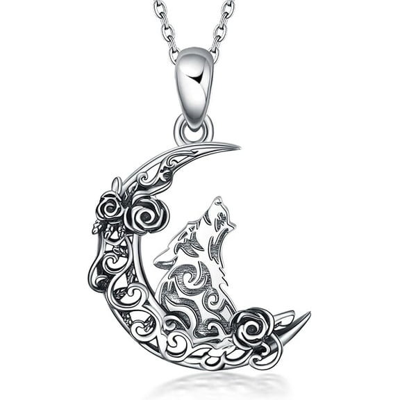 JUSORA Raven/Wolf/Dog/Hummingbird/Dragon Necklace Sterling Silver Celtic Knot Irish Lucky Pendant Necklace Jewelry Gifts for Women