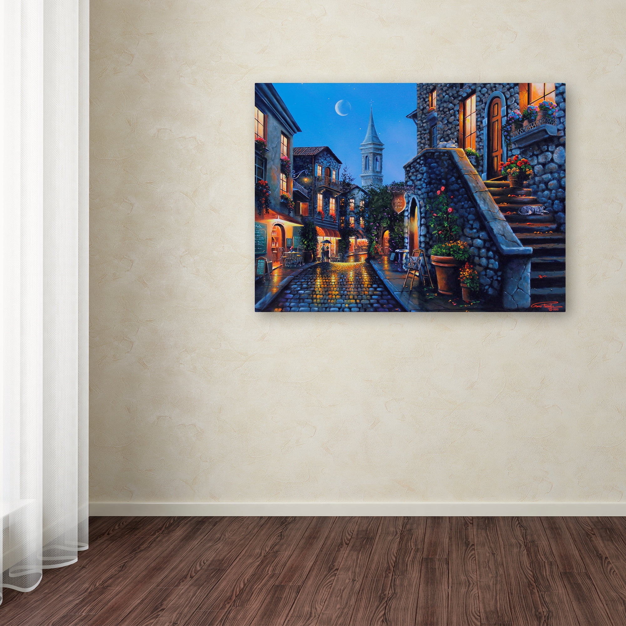 Trademark Fine Art 'Moonlit Stroll' Canvas Art by Geno Peoples