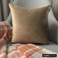 thumbnail image 3 of The HomeCentric Decorative Brown 14"x14" (35x35 cm) Throw Pillow Covers, Velvet Double Side Pillows Throw Pillows For Sofa, Solid Color Pattern Modern Style - Velvet Choco Jules, 3 of 6