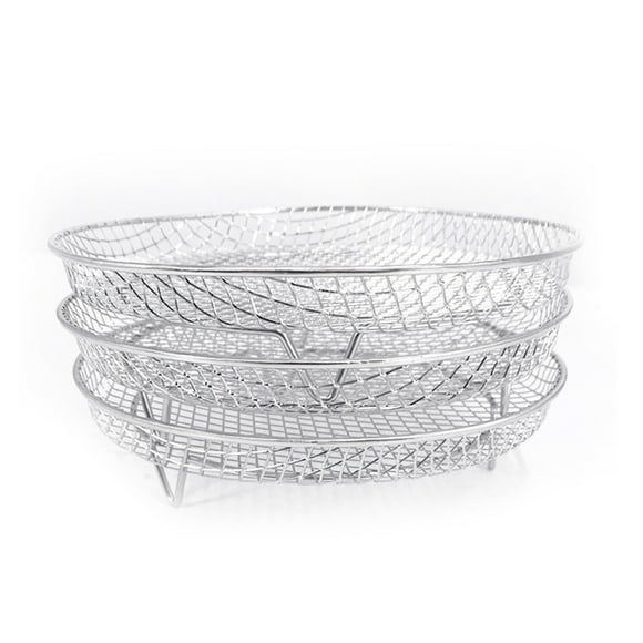 fsxdhpcsgfc Three Layer Stainless Steel Grill Air Fryer Accessories Round Grill Pan Stack Mesh Stainless Steel Dehydrating Rack Air Fryer Accessories Grill Oven Accessories Brat Grill Flagstone Grill