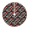 thumbnail image 2 of Halloween Christmas Tree Skirt - Houndstooth Green Red 30 Inches Christmas Tree Skirt for Halloween Holiday Indoor Home Christmas Tree Decorations with Three Ribbons, 2 of 7