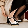 thumbnail image 6 of SACFOF Women's Low Kitten Heel Mary Jane Oxfords Pumps Comfortable Ankle Strap Dress Shoes with Bow, 6 of 6