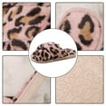 thumbnail image 2 of Womens Cross Band Soft Leopard Plush Slippers Furry Slippers Open Toe Shoes Slides for Indoor Outdoor, 2 of 6
