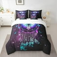 thumbnail image 2 of Homewish Teens Female Men Flying Gradient Butterfly Bedding Comforter Set 7 Pieces,Bohemian Feather Dreamcatcher Full Bedding Set Lightweight,Galaxy Starry Sky Fitted Sheet Flat Sheet, 2 of 8