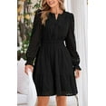 thumbnail image 3 of PRETTYGARDEN Women's Long Sleeve Mini Dress Spring V Neck Hollow Out Eyelet Embroidery Ruffle A Line Swing Short Dresses, 3 of 8