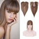 thumbnail image 1 of Loveternal Postizo 100% Cabello Humano Real con Flequillo 16 Pulgadas (Castaño Medio y Rubio Oscuro), 1 of 6