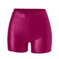 thumbnail image 4 of adviicd Women's Metallic Rave Booty Shorts Shiny High Waisted Bottoms for Dance Festival Hot Pink, S, 4 of 5