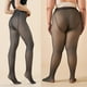 thumbnail image 5 of Pantalones cálidos de piel sintética transparente de gran tamaño con relleno de terciopelo y piernas ligeras para mujer, artefacto femenino, 5 of 6
