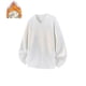 thumbnail image 1 of pstuiky camisetas de manga larga para hombre, Suéter informal de manga larga con cuello en V y forro polar cálido para hombre top de hombre xxl, 1 of 5