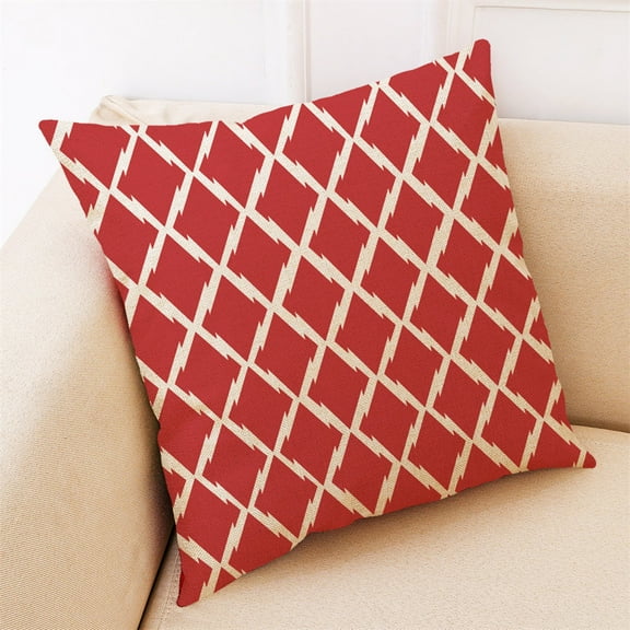Vikakiooze Home Decor Cushion Cover Red Geometric Throw Pillowcase Pillow Covers