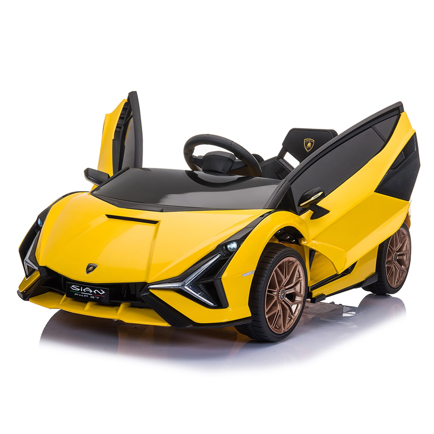 CIPACHO 12V Kids Ride On Sports Car, Electric Toy Car Truck with 2.4GHZ Remote Control, Battery-powered Cars for Kids, Yellow