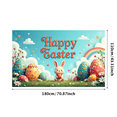 thumbnail image 6 of LUUFILx Happy Easter Backdrop Spring Bunny and Egg Display for Holiday Celebration Party Decoration Background Photography Props Banner, 6 of 7