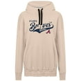 thumbnail image 2 of Women's Levelwear Khaki Atlanta Braves Oversized Waterfall Glide Hoodie, 2 of 3
