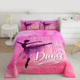 thumbnail image 2 of Homewish Dance Ballet Girl 3 Pieces Queen Comforter Set for Female Men Girls,Pink Purple Gradient Ultra Soft Bedding Sets,Dreamy Princess Bedding Comforter Set Breathable,Microfiber Bedroom Decor, 2 of 8