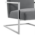 thumbnail image 5 of Posh Living Xzavier Velvet Upholstered Accent Chair in Gray/Chrome, 5 of 8