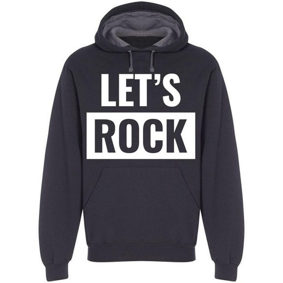 Cool Lets Rock Text Hoodie Men -Image by Shutterstock, Male Small