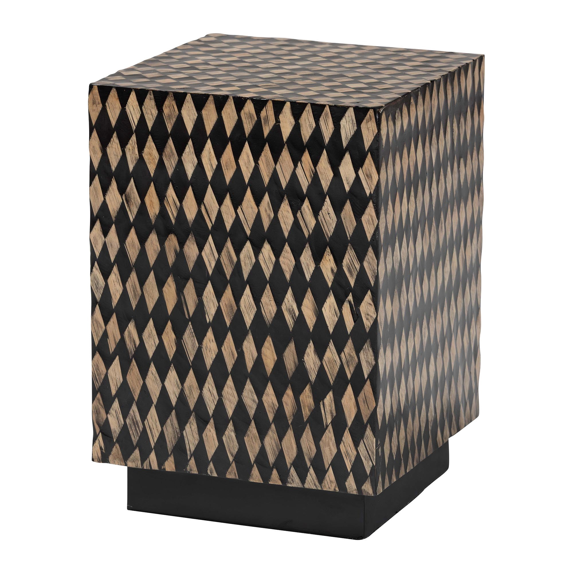 bali & pari Paulo Art-Deco End Table, Black/Brown