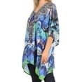 thumbnail image 3 of Sakkas Aymee Women's Caftan Poncho Cover up V neck Top Lace up With Rhinestone - SCB311-Blue - One Size, 3 of 5