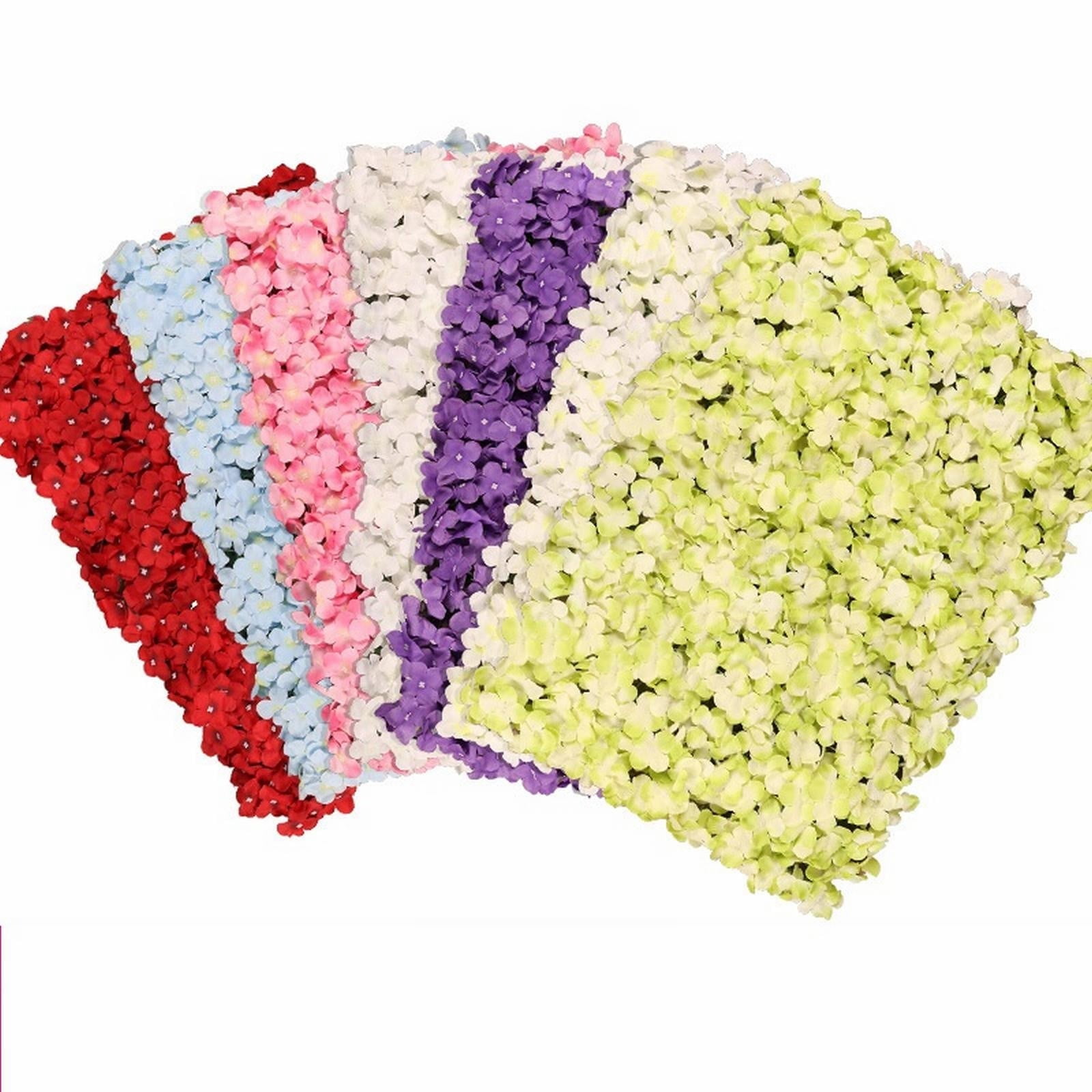 TAKTUK Colourful Hydrangea & Rose Artificial Flower Wall Panels 15 X 32in Flower Wall Mat Artificial Looking Colourful Flowers For Wedding Party Baby Bridal Shower Wall Decor Clearance Items
