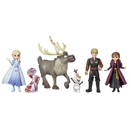 Disney Frozen 2 Adventures Collection Small Doll Playset with Elsa, Anna, Kristoff, Olaf, Sven & Gale Accessory