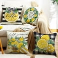 thumbnail image 3 of Yoyauz 18 x 18 Inch Summer New Lemon Fresh Printed Pillow Set Simple Sofa Bedside Fruit Linen Back Cushions, 3 of 6