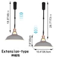 thumbnail image 3 of FSLiving Adjustable Height Track Pendnat Light H-Type Macaron Retractable Track Spotlight with Telescoping Rod Adjustable Gimbaled Lamp-Post Halo Track DIY Instant On Cover Lamp, Grey - 3 Lights, 3 of 7