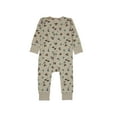 thumbnail image 2 of Hanes Pure Comfort Baby Long Sleeve Footless Sleep N' Play, Organic Cotton, Boys & Girls Beige Forest Animals 24MTH, 2 of 4