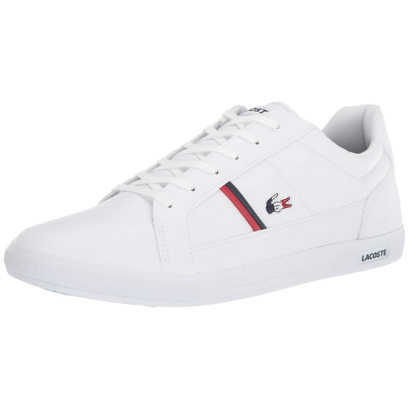 Lacoste Espadrilles Europa TRI1 SMA pour Hommes, Blanc/marine/rouge, 8.5 Medium US