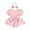 Pink, variant on Bagilaanoe Newborn Baby Girl Summer Rompers Dress Floral Fly Sleeve Bodysuits + Headband 3M 6M 9M 12M 18M Infant Ribbed Patchwork A-line Dresses