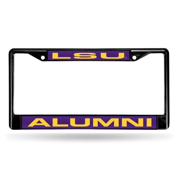 Louisiana St LSU NCAA Fighting Tigers ALUMNI Black Metal License Plate Frame Holder