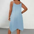 thumbnail image 3 of UPPADA Plus Size Summer Dress for Women Soft Spaghetti Strap Sleeveless Sundress Summer Midi Dress Hawaiian Bohemian Beach Cover up Dress Solid Casual Dress Sky Blue,XL, 3 of 7