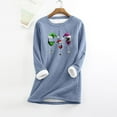 thumbnail image 5 of JIKNTTR Christmas Sweatshirts For Women Winter Warm Long Sleeve Shirt Pullover Top Soft Crewneck Thermal Pullover Soft T Shirt Base Layer, 5 of 5