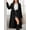 Black, variant on Women's Fall Winter Coat Elegant Notched Lapel Single Breasted Trench Coat with Detachable Faux Fur Collar
