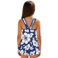 thumbnail image 2 of Tutolipy Childrens Swimwear, Navy White Hibiscus Bathing Suit, Comfortable Swimsuit Wide Straps Sleeveless Bathing Suit for Beach Size 6-7 Years, 2 of 8