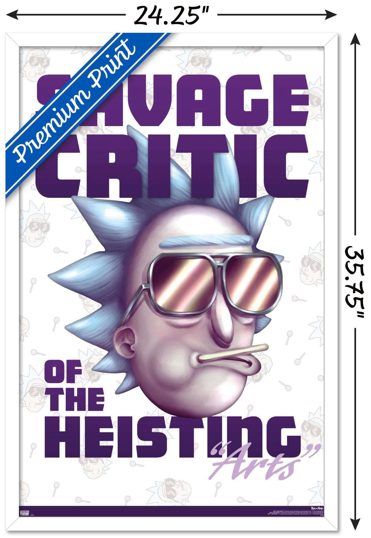 Rick And Morty - Savage Critic Wall Poster, 22.375" x 34", Framed