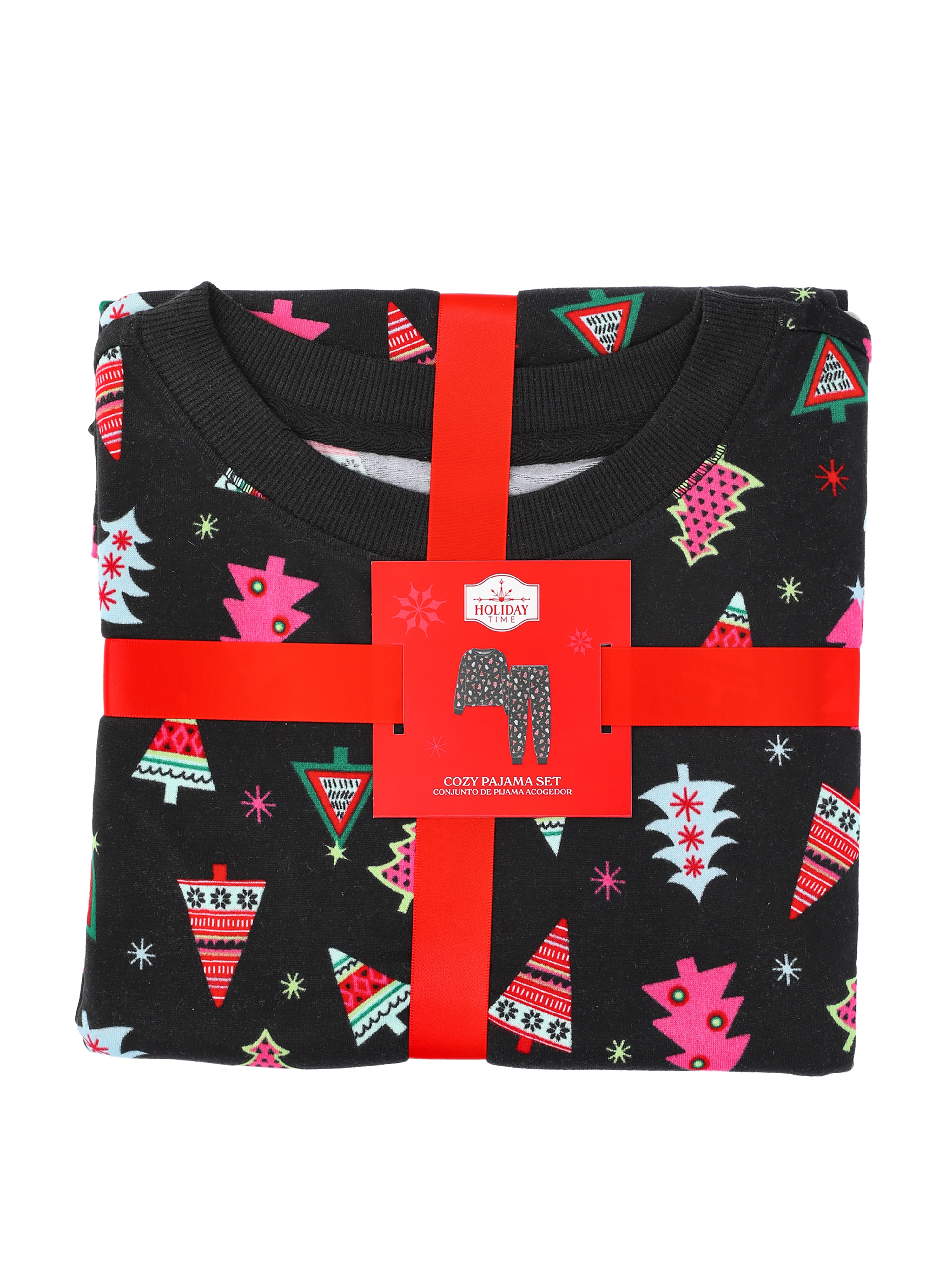Holiday Time Women's Long Sleeve Crew Neck Sleep Top and Jogger Pants Pajama Set, 2-Piece, Sizes S-3X