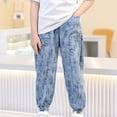 thumbnail image 1 of Odeerbi 2-10 Años de Niños Jeans Jogger Pantalones Vaqueros de Verano Lindo Fondo Vaquero Pantalones de Longitud Completa, 1 of 6