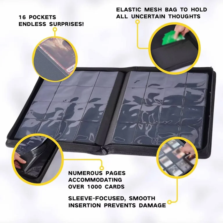 card binder sleeves that hold 4 cards Amazon.com: Card Binder 4 Pocket, Trading Card Holder Fits 400 Cards With  50 Removable Sleeves, Portable Collection Card Ablum, Game Card Case book  With Zipper for Gift, Red : Toys & Games main image 1