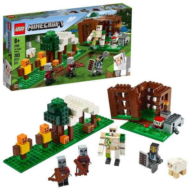 Lego Minecraft The Pillager Outpost Action Figure Brick Building Playset 303 Pieces Walmart Com Walmart Com