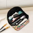 thumbnail image 2 of FORMRS Makeup Bag Travel Cosmetic Organizer for Women Fold Flat Zipper Pouch with Handle, Pink Colorful Circles, 2 of 8