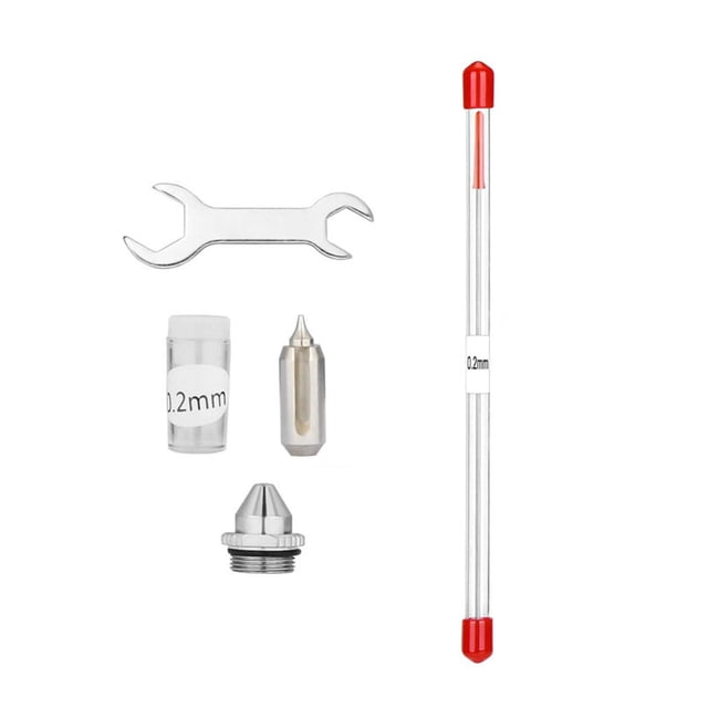 Herramienta de limpieza de aerógrafo, tapa de boquilla de aerógrafo, herramienta de limpieza de pulverización de Metal profesional portátil para limpi 002 cm