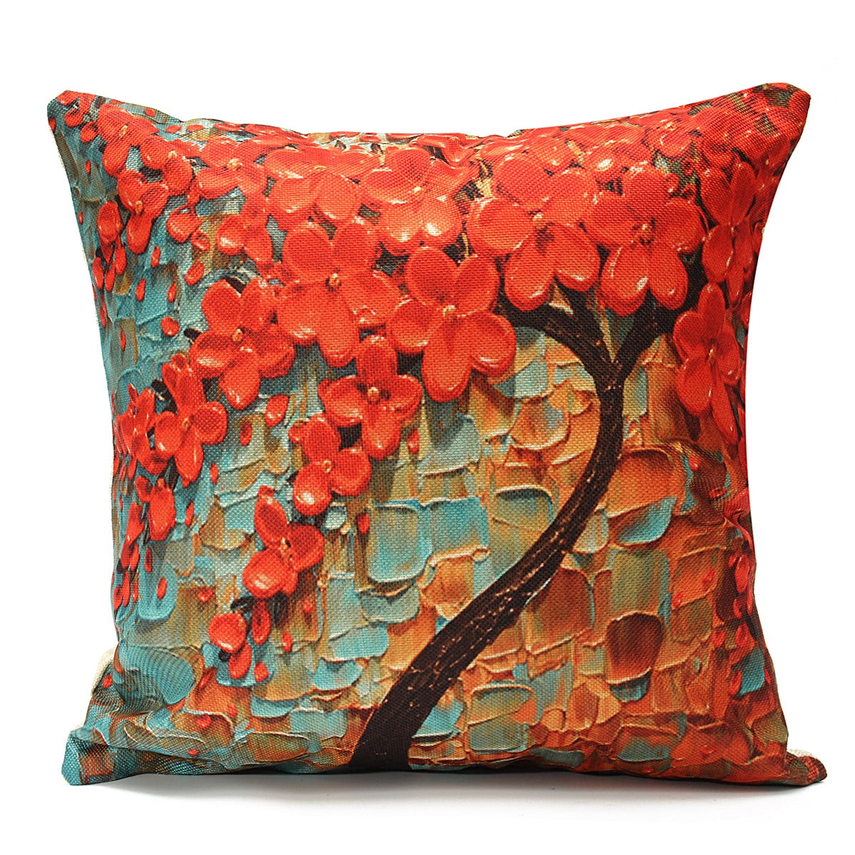 Decorative Cushion Cover Accent Pillow Linen Contemporary Botanical Print Throw Pillow