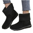 thumbnail image 6 of Wensltd Ankle Boots for Women Wide Width Round Toe Fashion Casual Low Calf Short Warm Boots Black, 6 of 7